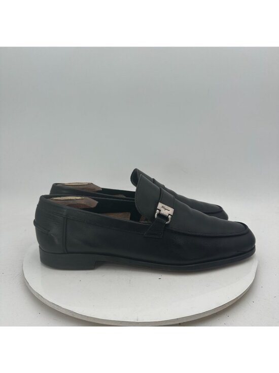 Salvatore Ferragamo Men Size 8 EE Black Leather Buckle Pull On Loafer Shoes main image 7